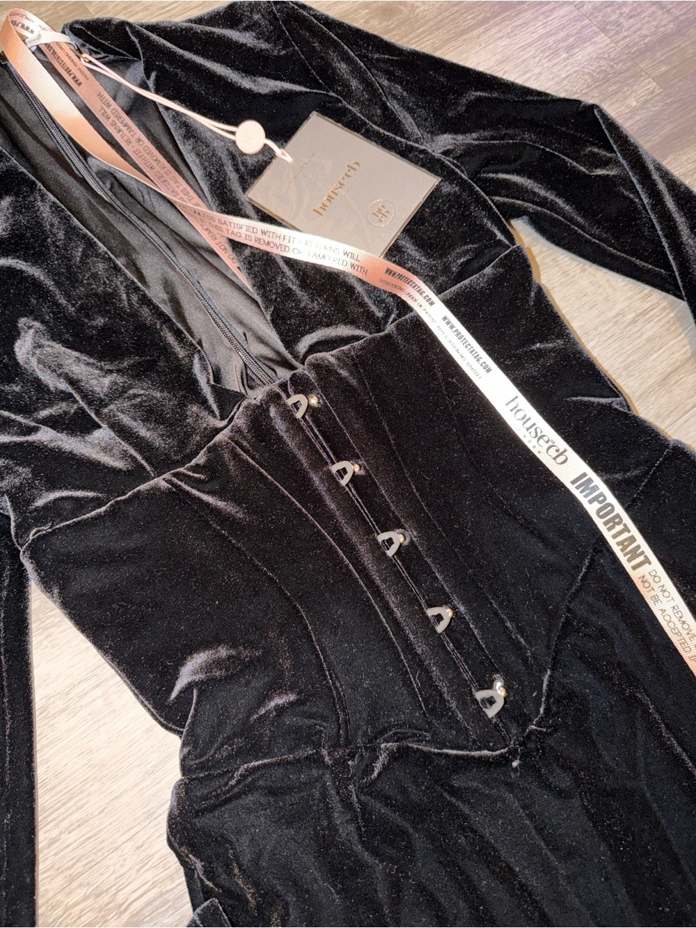 🩷Firm Price🩷House of CB Arabella black velvet corset maxi dress - Picture 13 of 16